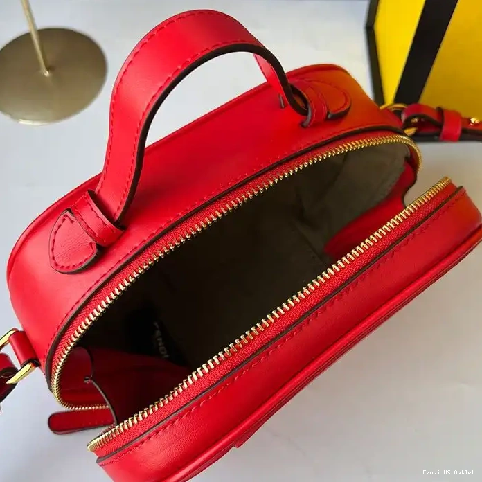 Affordable O'Lock Leather Fendi Mini Case Red Calf In Camera 0322 HOT SALE
